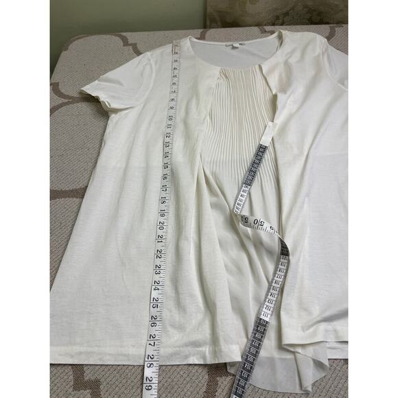 COS White Pleat Front Short Sleeves Women’s Blouse Top Work Office, size large - Picture 7 of 8